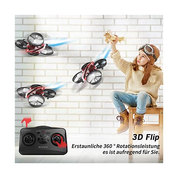 ATOYX Mini Drohne für Kinder und Anfänger, RC Drone, Geschenke zum kindertag,Quadrocopter Mini Helikopter mit Höhehalten… – Bild 4