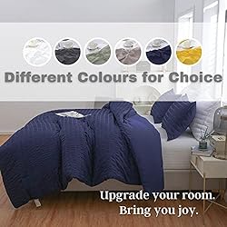 HAOWANER 3 Pieces Seersucker King Comforter Set