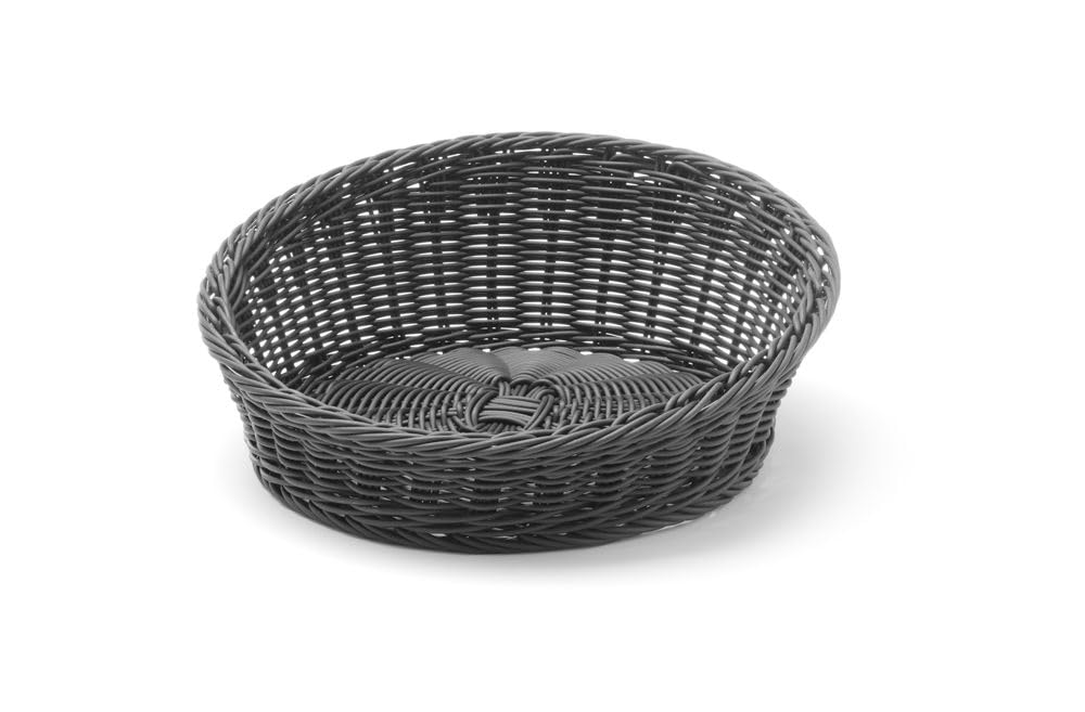 HENDI Bakery basket angled round, black, ⌀310x(H)120 mm