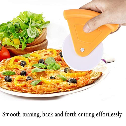 Neepanda Plastic Pizza Cutter Wheel Pizza Rocker Cutter Pizza Wheel Slicer Tools for Pizza, Pie, Bread, Vegetables Dishwasher Safety (2 Pack, Yellow & Green)