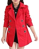 JiaYou Girl Child Kid Lapel Double Breasted Outwear Pea Trench Coat
