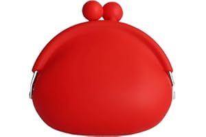 JALOPINK Coin Purse for Women – Silicone Small Coin Pouch with Kiss Lock for Coins, Keys, Lipstick, and Earphones – Mini Cute Change Purse, Coin Purse & Pouch for Daily Life, Cars, Travel, Party (Red)