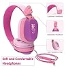 Kids-Headphones-Riwbox-CS6-Lightweight-Foldable-Stereo-Headphones-Over-Ear-Corded-Headset-Sharing-Function-with-Mic-and-Volume-Control-Compatible-with-iPadiPhonePCKindleTablet-PurplePink Riwbox Kids Headphones, CS6 Lightweight Foldable Stereo Headphones Over Ear Corded Headset Sharing Function with Mic and…