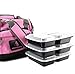 Quantahome 3 Compartment Portion Control Bento Reusable, Freezer safe, Microwave, dishwasher, Meal Prep, Lunch Box, Food Storage Containers with Lids - Set of 7
