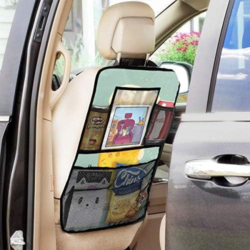 メーカー包装済 車用シートバック 文房具 オフィス用品 シートポケット 車用収納ポケット キックガード スポーツ アウトドア シートカバー 後部座席収納 ホーム キッチン 生ビールに魚 ジョッキ 猫三匹 泡 防水 汚れ防止 取付簡単 大容量 耐摩耗 耐久性 車内整理 多