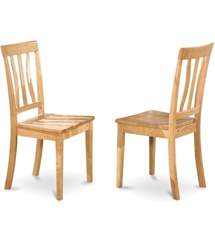 East West Furniture Set Da Pranzo 3 Pezzi NDVA3-OAK-C - Tavolo Rettangolare E 2 Sedie In Legno Massello Con Seduta In Lino, Finitura Rovere - 3