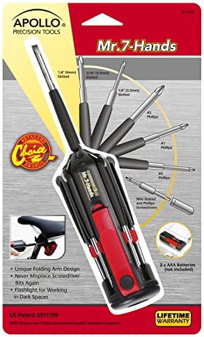 Apollo Tools Dt1019 Mr 7 Hands Patented 8 In 1 Screwdrivers With Worklight Red Amazon Com