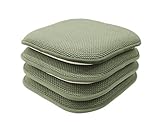 GoodGram 4 Pack Non Slip Honeycomb Premium Comfort Memory Foam Chair Pads/Cushions - Assorted Colors (Sage)