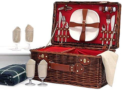 La cesta Redgrave picnic para 4 personas con compartimento ...