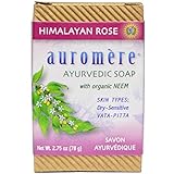 Auromere, Ayurvedic Soap, with Organic Neem, Himalayan Rose, 2.75 oz (78 g) - 2pc