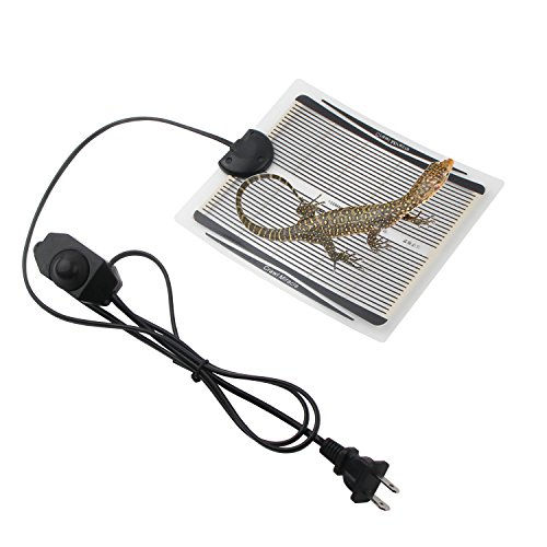 Reptile Heating Mat, 110V US Plug Pet Under Tank Warmer Heating Pad Bed with Adjustable Temperature Controller Provide Quick Warm (5W)