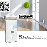 Wi-Fi Electrical Wall Outlet Spy Hidden Camera -BSTCAM Wall Outlet 720P Live Video Wi-Fi hidden Camera 60 days standby Self Loop Record Nanny Home Security Video Recorder Camera