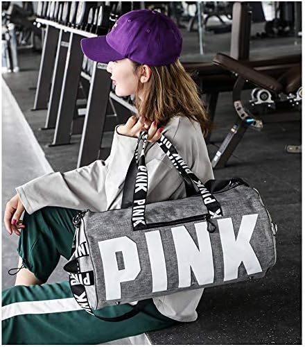 GYM BAG | Perfect Travel Bag / Gym Duffle Bag / Overnight Bag For Women / Men | Cute Weekender Bag For Women | Shoulder Bag (Gray) 3 GYM BAG | Perfect Travel Bag / Gym Duffle Bag / Overnight Bag For Women / Men | Cute Weekender Bag For Women | Shoulder Bag (Gray)