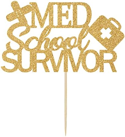 Kuchendekoration "Cosmetology School Survivor" – Glitzer-Cake-Topper Für Abschlussfeiern