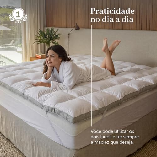 Artelassê Pillow Top King Sublime Artelassê Algodão 230 Fios Branco Liso