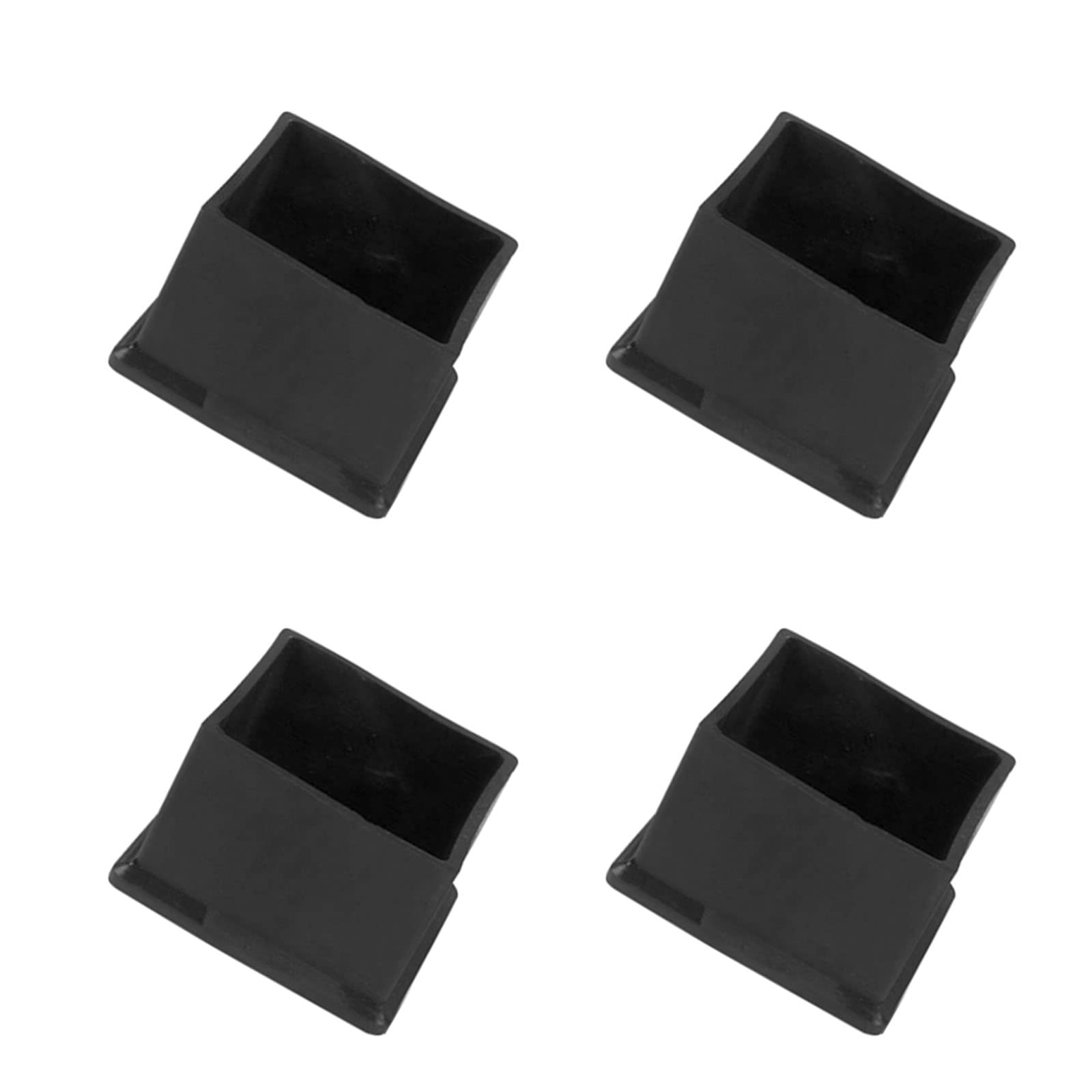 METALLIXITY Chair Leg End Cover (60mm x 60mm) 4Pcs, Square PVC Furniture Feet Caps Floor Protector - for Sofa Table Patio Chairs, Black