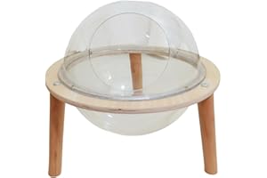 IEUDNS Space Capsule Cat Bed for Indoor Cats Kitten Hammock Cat Condo Wood Capsule Modern Wooden Stand Sleeping Bed Small Cat