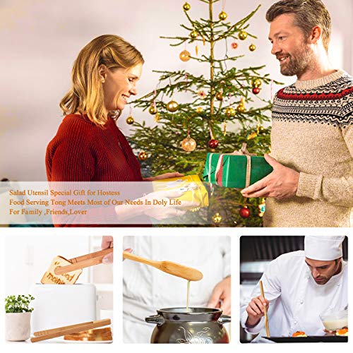 Bamboo Cooking Spoon Set Spatulas Kitchen Tools Wooden Utensil Set Kitchen Food Tong Nonstick Pan CookwareTuners Spoons Magnetic Wooden Toaster