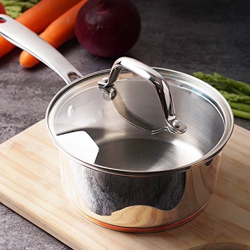 HOMI CHEF Mirror Polished Copper Band NICKEL FREE Stainless Steel 1 QT