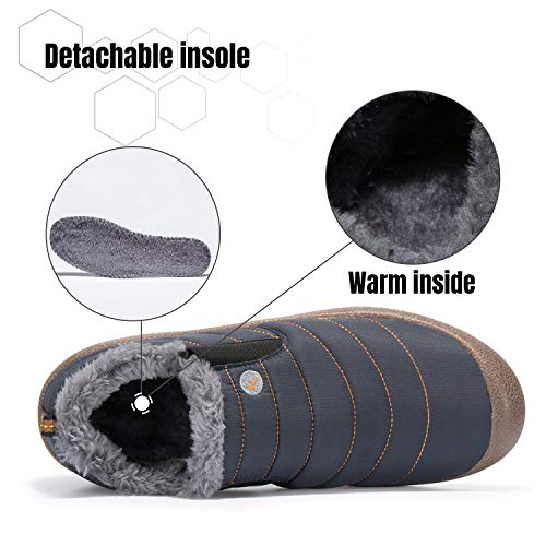 Mishansha Mens Womens Winter Snow Boot Outdoor Indoor Water Resistant Slip On Athletic Casual Walking Ankle Shoes - Thumbnail 4