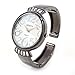 Gun Black Crystal Metal Band Large Face Women's Bangle Cuff Watch