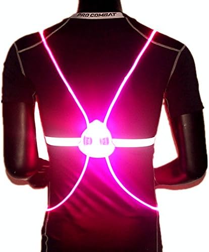 LED Fiber Optics Safety Vest for Running or Cycling - Reflective Vest for Jogging &amp; Biking (Men &amp; Women, Light Speed Adjustable, Lightweight &amp; Weatherproof) (Purple, M)