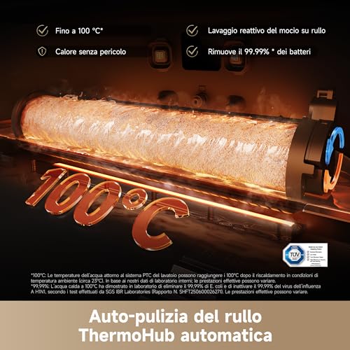 Aqua10 Ultra Roller Complete Robot Aspirapolvere, Autopulizia Rullo, Supera Ostacoli da 8cm, Auto-Svuotamento, Aspirazione 30.000 Pa, Evita Oltre 240 Oggetti, Controllo Vocale Intelligente,Nero