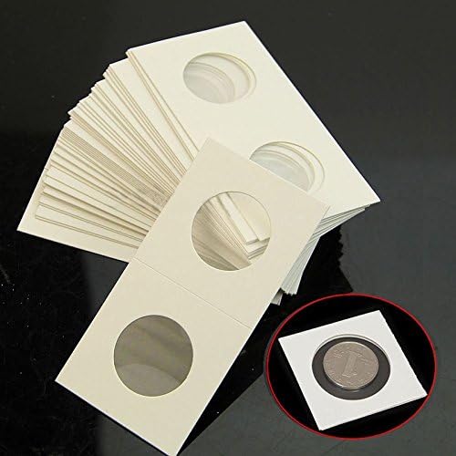 Cardboard Coin Holders, Liangxiang 50PCS Currency Holders Flip Mega Assortment 2 x 2 Inch Collectors Coin Flip Cardboard Coin Holder for Coin Collection Supplies (50PCS)