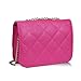 HDE Women's Small Crossbody Handbag Purse Bag with Chain Shoulder Strap (Hot Pink)