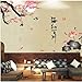 All River Into the Sea Plum Blossom Lotus Flowers Removable Wall Decals Sticker for Living Room