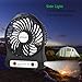 OPOLAR Rechargeable Handheld Mini USB Fan, Desk and Outdoor Fan,with 2200mAh Battery and Side Light-Black (3 Settings, 3.9ft Cable) for Travel, Home and Office-F101B