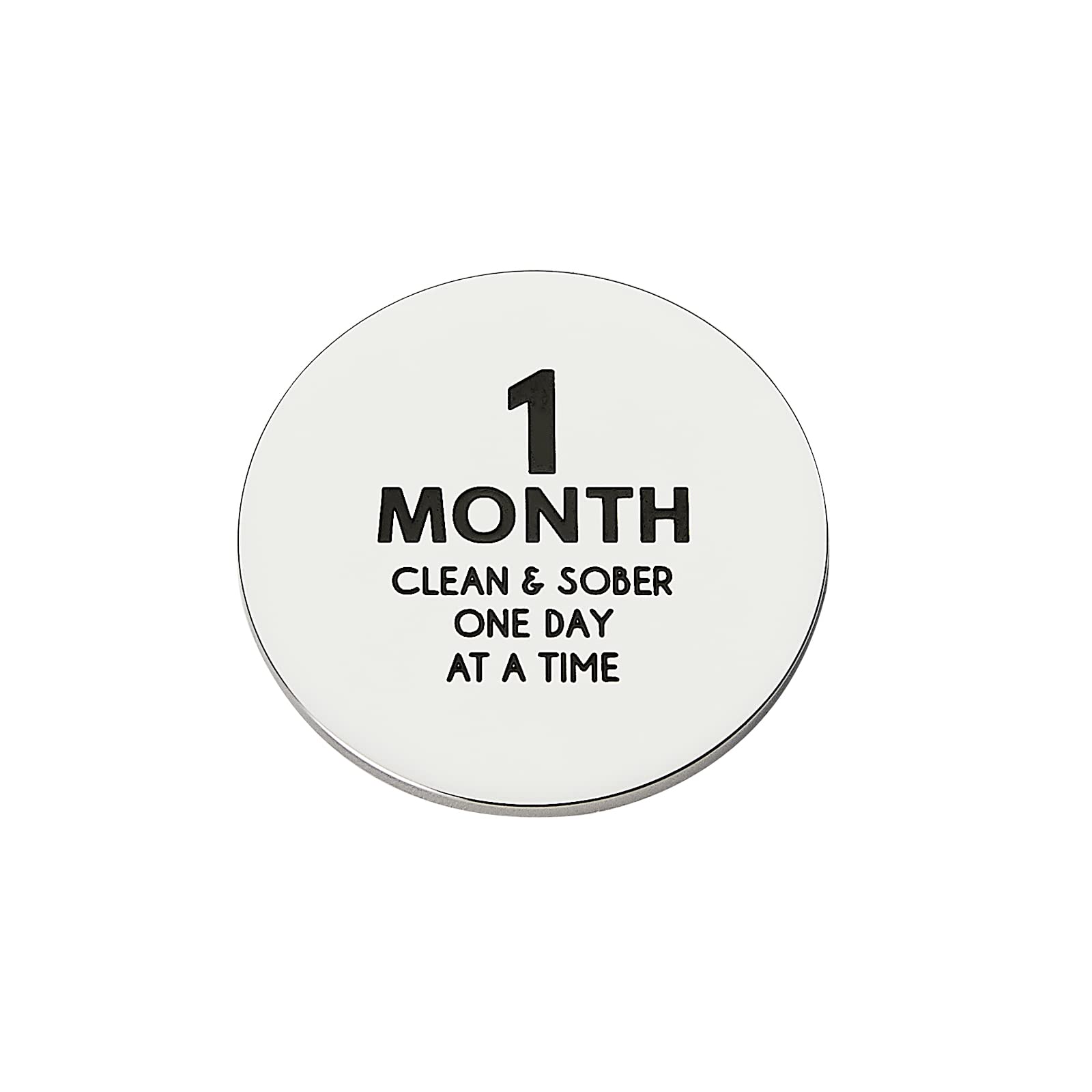 CJ&M 1 Month Sobriety Coin | 1 Month - 1 Year Sobriety Token | 1 Month -1 Year Sobriety Medallion | Sober Gift | AA Tokens | AA Chip | Stainless Steel Medallions Serenity Prayer Chips