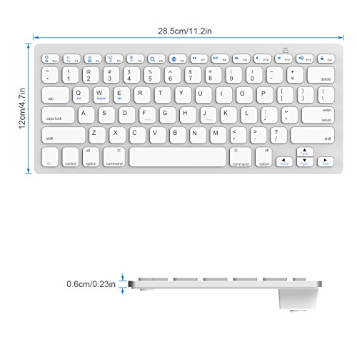 JETech 2156 Universal Bluetooth Wireless Keyboard, Portable, White Pricepulse