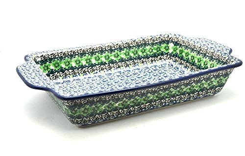 Click Here to See More Images Polish Pottery Baker - Rectangular Brownie Pan - Kiwi