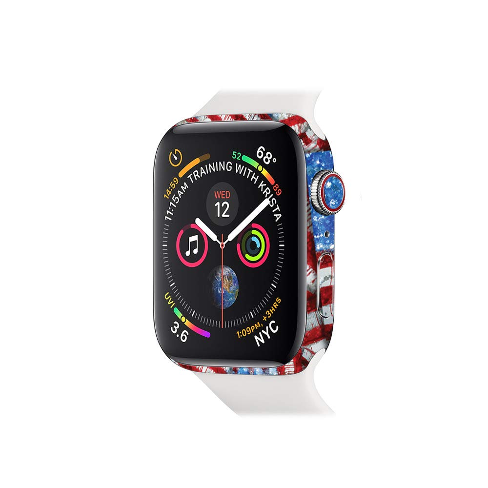 MightySkins Skin for Apple Watch Series 4 44mm - Flag Drips | Protective, Durable, and Unique Vinyl Decal wrap Cover | Easy to Apply, Remove, ...