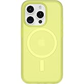 OtterBox Symmetry Series Soft Touch for MagSafe for iPhone 15 Pro - Lemon Pucker (Green), Sleek Rubber Design, Smooth Finish, Camera Bumpers, and Protective Screen Lip