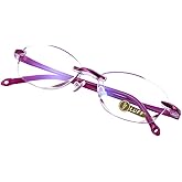 LUFF Reading Glasses Hd Anti-Blue Diamond Cut Edge Frameless Reading Glasses for mens