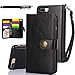 iPhone 7 Plus Case, TabPow 10 Card Slot - [ID Slot][Button] Wallet Folio PU Leather Case Cover With Detachable Magnetic Hard Case For iPhone 7 Plus (5.5 Inch) - Black