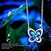 LADY COLOUR Necklaces for Girls Jewelry Gifts for Daughter Butterfly Crystal Necklace for Sister Birthday Gifts for Granddaughter Cute Pendant for Women Blue Necklace for Girlfriend