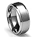 Cavalier Jewelers 8MM Men's Titanium Ring Wedding Band with Flat Brushed Top and Polished Finish Edges [Size 11]
