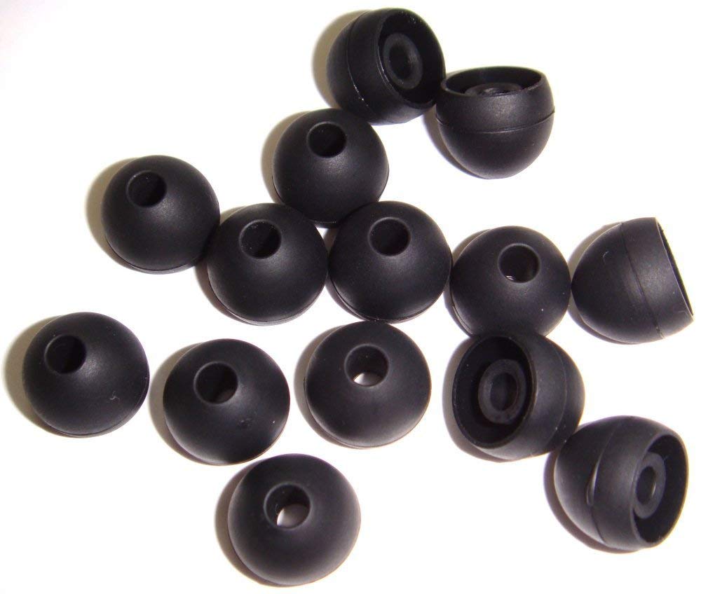 Xcessor Large Replacement Silicone Earbuds - Black (Pack of 7 Pairs)