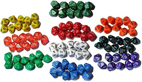100 Ten-Sided Dice | 10 Sets of 10 D10