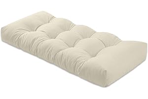 ThinMay Bench Cushion 30 inches,Indoor/Outdoor Non-Slip Tufted Cushions, Premium Waterproof Linen, Soft Piano Sofa Cushions, High-Density Memory Foam(Light Beige-30x14x4in)