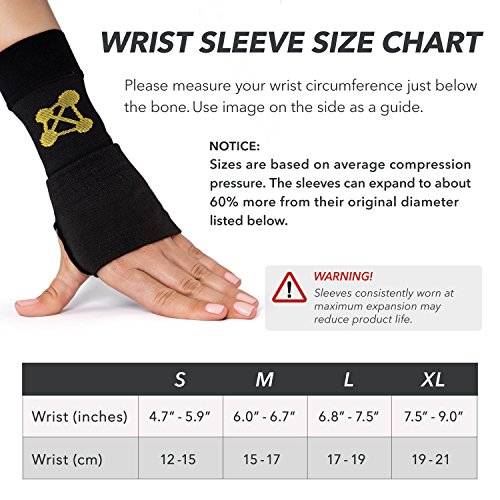 CopperJoint Copper-Infused Compression Wrist Sleeve, High-Performance Design Promotes Improved Circulation to Help Reduce Inflammation and Pain, Single Sleeve (Left, X-Large)