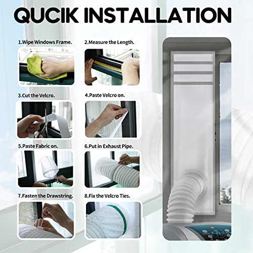 LOVIGA Portable Air Conditioner Window Kit, Window Vent Kit Seal Kit for Portable Air Conditioner Dryer, 25x102~162cm Length Adjustable 2022 Upgraded 100% Sealing Waterproof Easy to Install
