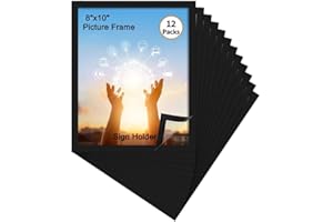 Hoikwo Bulk 8x10 Magnetic Picture Frames, 12 Packs Self-Adhesive Business Sign Holder Paper Holder for Memo Document Certificate Frames for Refrigerator Glass Door
