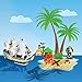 ArtCreativity Pirate Adventure Playset for Kids - 4 Piece Set - Pirate Ship, Toy Figurine, and 2 Caribbean Island Pieces - Durable Pretend Play Kit - Best Holiday or Birthday Gift for Boys and Girls