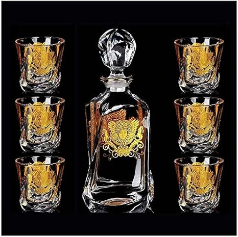 MNBVCXZ Esquema de Cristal Jarra de Cristal en Oro Whisky Copa de Vino