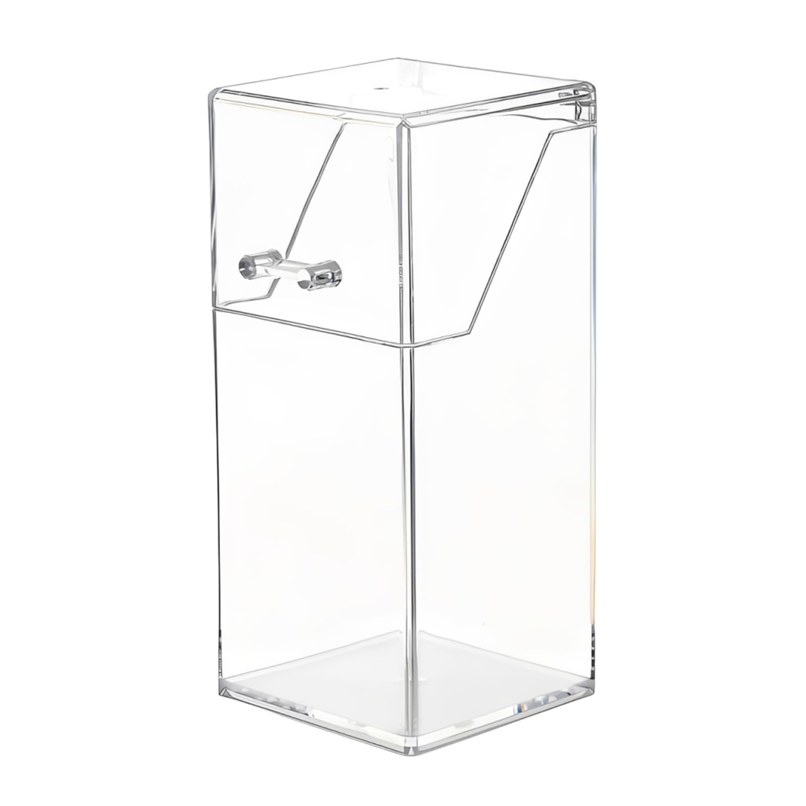 Bamboopack Makeup Brush Holder Organiser Dustproof Makeup Storage Box Thick Acrylic Makeup Brush Case Jewellery Storage Box with Lid for Dresser Tables and Vanity