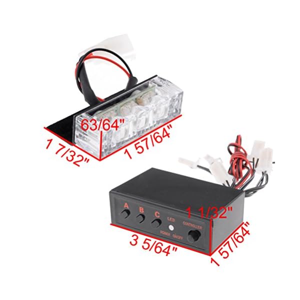 3-Flashing-Modes-Amber-18-LED-Warning-Hazard-Construction-Strobe-Light-Control-Module-Mounting-Bracket-Bar-Pickup-Truck-SUV-Boat-Set-of-6